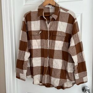 Old Navy Brown Boyfriend Flannel
